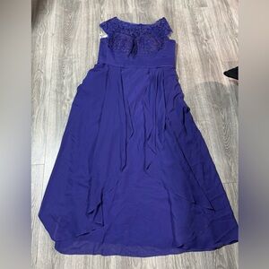 Elegant Purple Lace Evening Gown